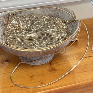 Whiting and Davis Vintage 1930s Gold Sequin Mesh Bag